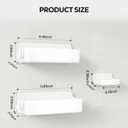 Nieifi Adhesive Wall Shelf, Shower Shelves, Shower Organizer for Bathroom Organization (White, 3 pieces)