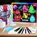 16" Led Drawing Board for Kids with 18 Tracing Pages - 4 Modes & Acrylic Led Note Board with 7 Colors, Light up Magic Boards for Art Kit, Birthday & Christmas Gifts for Teenage Girls & Boys, 39PCS