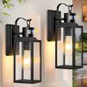 VIANIS 14" Upgrades Outdoor Motion Sensor Light, 4 Modes Outdoor Lights for House, 2 Pack Black Dusk to Dawn Outdoor Lighting, Outdoor Light Fixtures for Entryway, Porch,House,Distance Adjustable (Black 2-Pack)