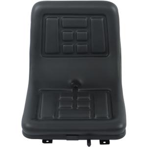 Autoparts Universal Compact High Back Lawn Tractor Seat, Black Mower Seat With Mounting Bolt Patterns, Comfortable, With Central Drainage Holes, Adjustable Seat For Forklifts, Dozers