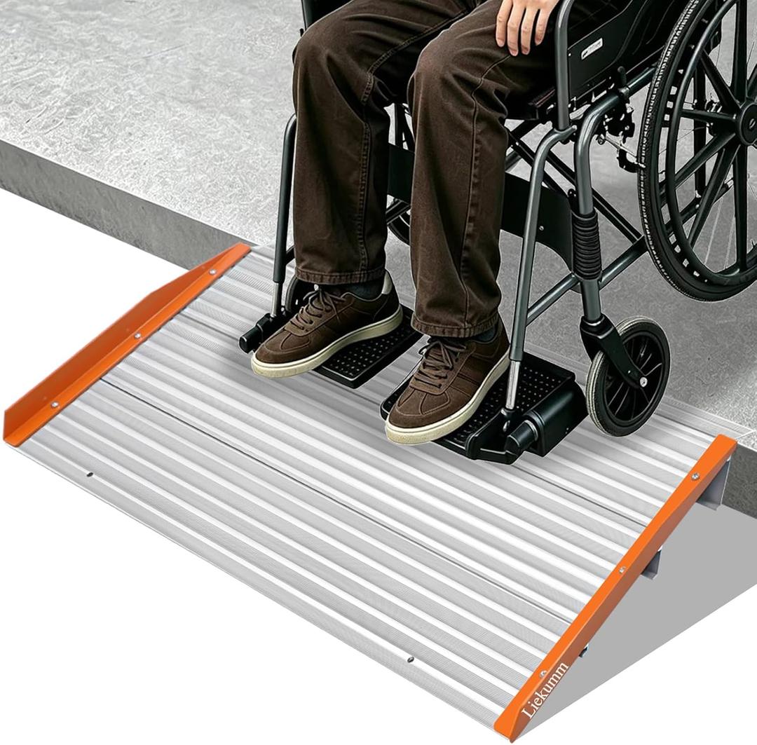 LIEKUMM 3" Rise Threshold Ramp for Wheelchairs, 34" Wide, 1000 lbs Capacity
