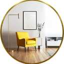 Oruii Gold Round Mirror, Golden Round Mirror 24 inch, Circle Wall Mirrors Metal Frame, Brass Circular Mirrors for Bathroom, Wall, Living Room, Entryway, Hallway, Vanity, Rustic