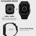 Nereides Rugged Case with Band for Apple Watch Series 9/8/7/6/5/4/SE 3/SE 2/SE 44mm/45mm, Breathable TPU Sport Strap + PC Protective Bumper, Shock-Resistant, Sweat & Water-Resistanty (Black)