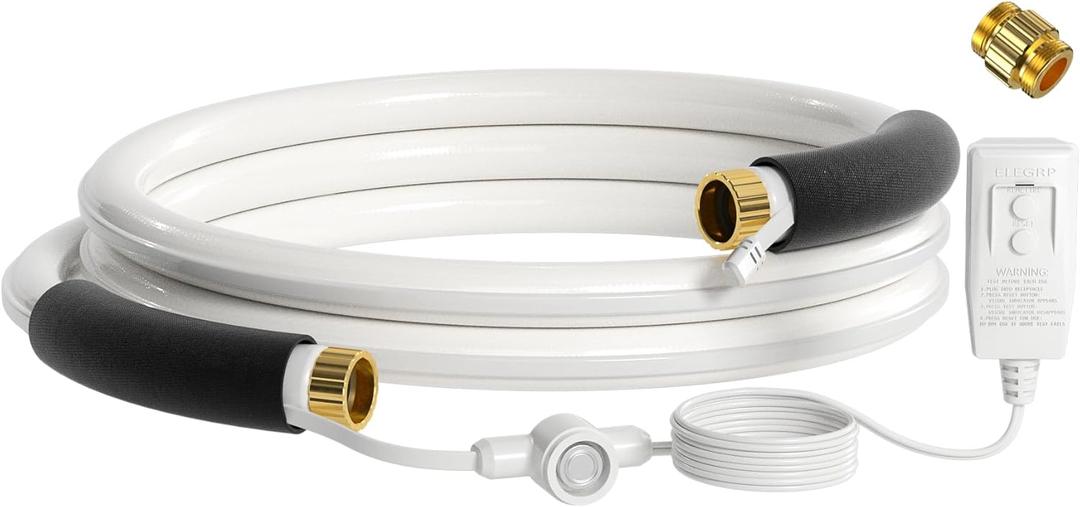 Giraffe Tools 15FT Heated Water Hose for Camper with GFCI, 5/8-Inches Lead and BPA Free Heated Garden Hose Withstand Down to -20℉