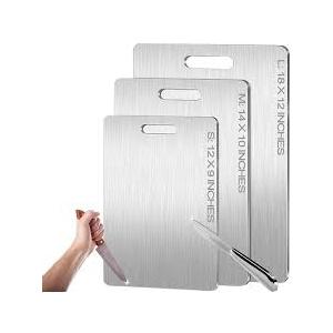 Titanium Cutting Board - 2026 New Upgrade 100% Pure Titanium Cutting Boards for Kitchen Double Sided Non Toxic Titanware Cutting Board,Hygiene Durable Dishwasher Safe Chopping Board (12"L x 9"W)
