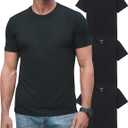 Pioneer Camp Mens Bamboo Viscose T Shirt Ultra Soft Plain Tshirts for Men Cooling Crew Neck Casual Basic Tee Shirt Undershirt (Large, 3-pack Essential - Black)
