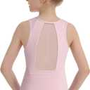 Phineein Girls Gymnastics Leotards Mesh Back - Kids Sleeveless Ballet Dance Leotard with Stylish Power Mesh Cutout Back