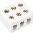 uxcell 3 Way 6 Hole Ceramics Terminal Blocks High Temp Porcelain Ceramic Connectors