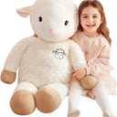 IKASA 30" Giant Sheep Stuffed Animal - Jumbo Soft Kawaii Plush Toy for Kids & Girlfriend (White)