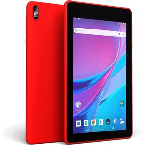 EGOTEK [Updated] 7 Inch WiFi Tablet, Android 10 GMS Certified OS, 2.5D Glass Touch Screen, Support WiFi 6 802.11 ax,1.5GHz Quad Core, 2GB+32GB, Fast Speed, Long Life Battery, Free Leather Case(Red)