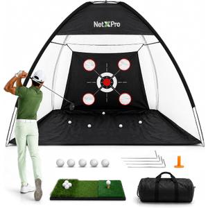 Golf Net for Backyard Practice 10x7ft Golf Hitting Net with Tri-Turf Mat, Multi-Target Zones, Carry Bag | Golf Practice Net for Driving, Chipping & Swing Training Indoor & Outdoor Use