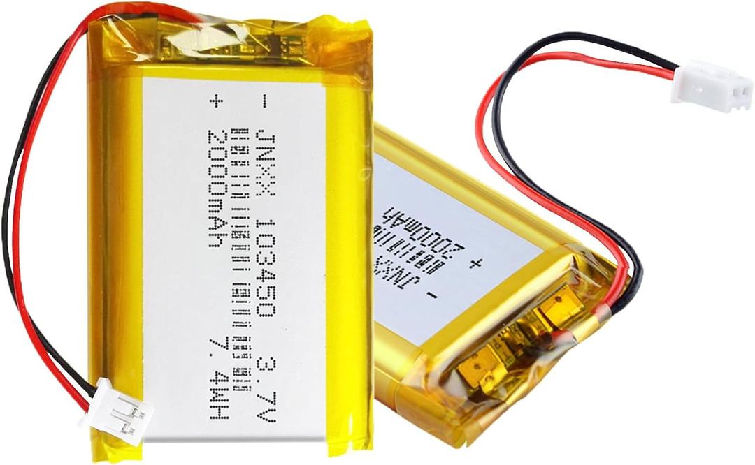 103450 3.7v 2000mah Lipo Polymer Lithium Rechargeable Battery for Can Replace 103454 963450 Lipo Battery (2 Batteries Pack)