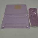 G JGOO Compatible with MacBook Air 13 Inch Case 2022 2021 2020 2019 2018 Release M1 A2337 A2179 A1932 Touch ID, Glitter Plastic Hard Shell Case + Keyboard Cover + Screen Protector, Sparkly Purple