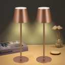 2Pack Cordless Table Lamps USB Rechargeable Simplicity Desk Lamp Built-in 4600 mAh Battery LED Battery Operated lamp with Touch Control Table lamp - Bedroom/Desk/Reading/Patio(Brown)