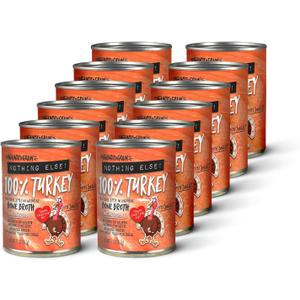 Evanger's Against The Grain Nothing Else! 100% Turkey Dog Food 12 Count, 11 oz Each Single-Ingredient Meatball Texture in Natural Broth Wet Dog Food Grain & Gluten Free, BBD 02/2029