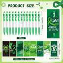 Sayglossy 24 sets Mental Health Awareness Pens Bulk Motivational Retractable Green Ribbon Ballpoint Pen Black Ink with Motivational Cards Bookmarks for Office Charity Favors Items Supplies Accessories