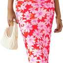 PRETTYGARDEN Cocktail Dresses for Women 2026 Summer Floral Off Shoulder Ruched Mesh Elegant Wedding Guest Maxi Dress (XL)