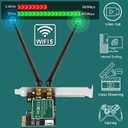 Wireless-AC 1200Mbps (2.4GHz 300Mbps and 5GHz 867Mbps) PCIE WiFi Adapter, PCIE WiFi Card, Intel Wireless-AC 7265 Network Adapter for Windows 11,10, 8.x, 7 (32/64bit) Desktop PCs (PCIE-AC7265)