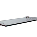 3 Glass Wall Shelfs 27" x 8" with Curve Shelf Clips