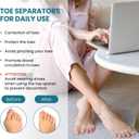 Povihome Toe Separators Spacers for Women - 8 Pack Silicone Toe Spacers for Toe Overlapping Hammertoe - Bunion Corrector Toe Stretcher for Yoga Practice - Medium (Clear)