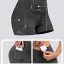 CHRLEISURE Womens Biker Yoga Shorts with Pockets: High Waisted Tummy Control Spandex Workout Athletic Gym Shorts 4 Packs (Black, XXL)