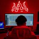 Red Flame Neon Sign LED Wall Light for Game Room, Bedroom, Bar, Party or Club Decor, USB Powered Fire Shape Neon Wall Art for Home or Event 1610.2