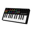 TERENCE MIDI Controller Keyboard Professional 25 Keys MIDI keyboard Piano 500mAh Battery 8 RGB Pads 360° Endless Knob 8 Assignable Knobs OLED Display for Multiple DAWs and Devices