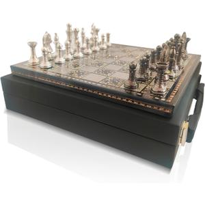 Collectible Premium Metal Brass Chess Board Game Set Brass Chess Pieces Men with Free Complimentary Box