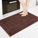 PURRUGS Machine Washable Kitchen Rug 24" x 35.5", Non-Slip/Skid Kitchen Runner Rugs & Floor Mats, Super Absorbent Soft Standing Mats for Kitchen, Sink & Laundry, Brown