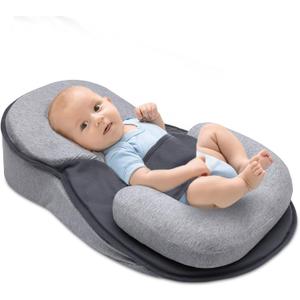 Baby Feeding Support Wedge Pillow, Infant Nursing Cushion with Gentle Incline for Bottle Feeding and Tummy Time, Portable Lounger Support