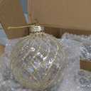 8 Pcs Glass Christmas Tree Ornaments 3.15 Inches Vintage Glass Ball Farmhouse Ball Hanging Ornaments Set for Christmas Tree Party Holiday Indoor Decor(Clear, Gold)