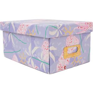 Decorative Storage Box with Lid, Foldable, Purple Squid, Metal Label Frame, Fancy, Cardboard Paperboard Keepsake box, Photo Storage for Memory, Home Decor, knick-knacks and Wool Organizer