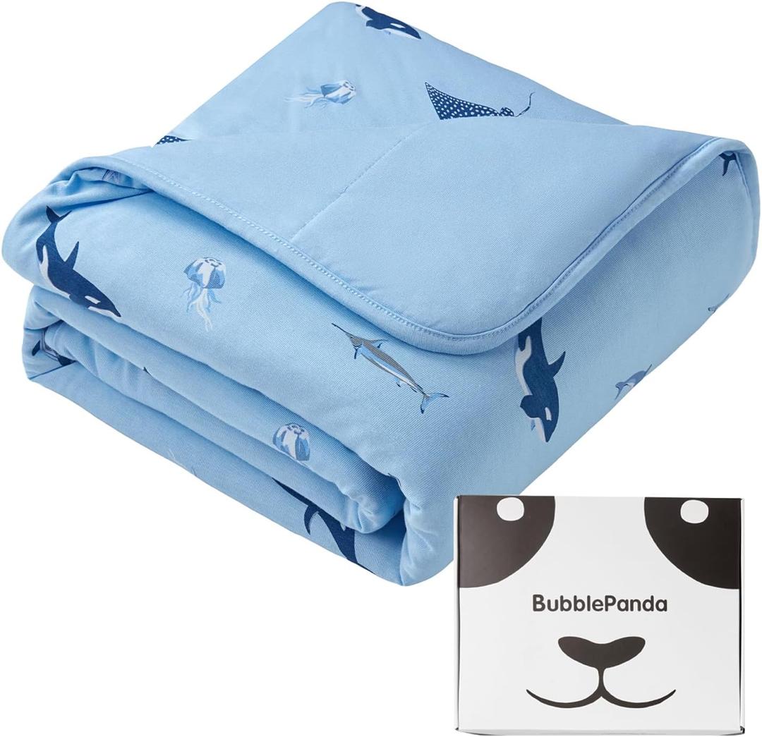 BubblePanda Rayon Made from Bamboo Baby Blanket for Boys Girls Neutral Soft Crib Blanket Toddler Quilt Comforter Newborn Nursery 30 x 40 Inch Shark