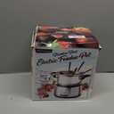 Nostalgia 6-Cup Electric Fondue Pot Set for Cheese & Chocolate - 6 Color-Coded Forks, Temperature Control - Stainless Steel Kitchen Gadgets and Appliances for Hors d'Oeuvres and More - Stainless Steel