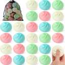 24 Pcs Dumpling Stress Balls Bulk 2.4 Inch Dumpling Fidget Toy Dough Stress Relief Bun Squeeze Toy with Storage Bag for Birthday Party Favors School Carnival Reward Gift