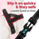 Soft Dog Harness Medium Sized Dogs No-Pull Escape-Proof Front Clip Dog Harness  Adjustable Reflective Padded Vest with Handle & Quick-Release Buckle, Black/Red, M