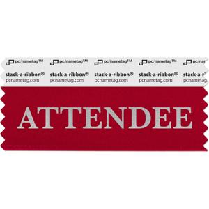 pc/nametag 3.5 Inch Attendee Badge Ribbons with Adhesive, 100 Pack Individual Titles Stick On Nametags 4 Inches or Smaller for Conferences, Trade Shows, Meetings