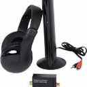 Wireless TV Headphones, Wireless Headphones for TV Watching with Transmitter Base, Wireless TV Headset with FM Radio Monitor Function for Seniors, Support RCA, AUX, Optic and Coaxial Audio Out Port