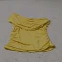 Milumia Women's Ruched Off The Shoulder Tops Y2K Asymmetrical Neck Sleeveless Tank Top (Medium, Yellow Plain)
