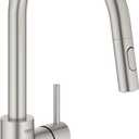GROHE 32665DC3 Concetto Pull-Down Kitchen Faucet with Sprayer, 1.75 GPM, Supersteel (Stainless Steel)