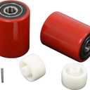 Pallet Jack/Truck Load Wheels Set (2 pcs) 3" x 3.75" with Bearings ID 20mm Poly Tread Red