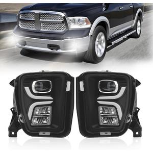 LED Fog Lights Compatible with 2013-2018 Dodge Ram 1500 Pickup With Daytime Running Light And Turn Signal- Section B 1 Pair Of Fog Lamps