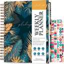 PLANBERRY Large Weekly Planner Premium  Undated Life & Budget Planner  Organizer & Productivity Journal, 8x10.4 (Tropical Forest)