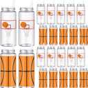 Honeydak 24 Pcs 14.2 oz Basketball Plastic Cups with Lids and Straws 2026 Senior Night Gift Reusable Basketball Cups for Birthday Sports Themed Party Supplies Party Favors