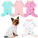 4 Pack Dog Pajamas Pet Costumes Dog Jammies Onesies Sweatshirt Adjustable Breathable Stretchy Clothes for Dogs Girls Boys,XS