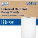 Scott Professional Hard Roll Paper Towels, Bulk, 6 Rolls x 800' (56158)
Universal 1.5" Core, 100% Recycled Fiber, White, Standard Tier, Absorbency Pockets, Compatible with Universal Roll Dispensers