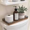 Acacia Bathroom Toilet Tank Tray, 13" Wood Toilet Paper Storage Basket Back of Toilet Basket Organizer, Vanity Tray for Perfume Makeup Candle Kitchen Counter Coffee Table Decor