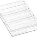 madesmart Angled Storage Tray, Make-up Bathroom Organizer, Lipstick, Razors, Q-Tips, Bath Essentials Angled for Easy-Viewing, Large, Clear