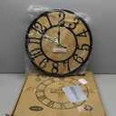 Mee 2ou Large Wall Clock for Living Room Decor, Non Ticking Silent, Battery Operated Modern Vintage Wood Wall Clock Oversized Decorative Wall Clock for Bedroom Kitchen Farmhouse Office Decor