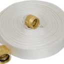 Fire Hose 100 FT x 1-1/2" ID, Brass NST, NH Interface, TPU, Polyester, Working Pressure 250 PSI, Burst Pressure 500 PSI, Indoor Fire, Home, Garden Fire Hose Irrigation